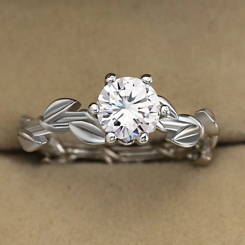 🌸Lovely 925 Silver Plated Fashion Bijoux Leaf Ring For Woman, GPMB1506